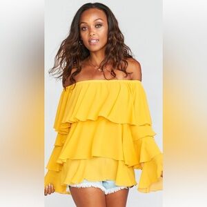 Show Me Your Mumu Chi Chi Top ~ Marigold Chiffon, XL